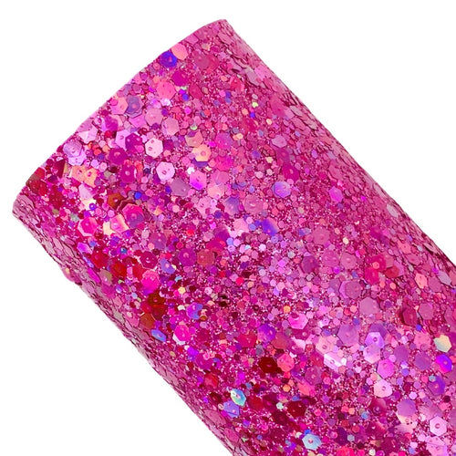 PINK BLING - Chunky glitter fabric