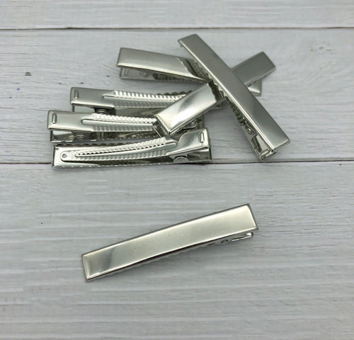 SILVER - 60mm PREMIUM Strong Flat Alligator Clips (with teeth)
