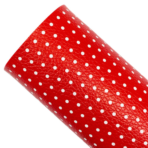 RED CHRISTMAS DOTS (A4 sheet) - READY TO SHIP Custom Printed Leather