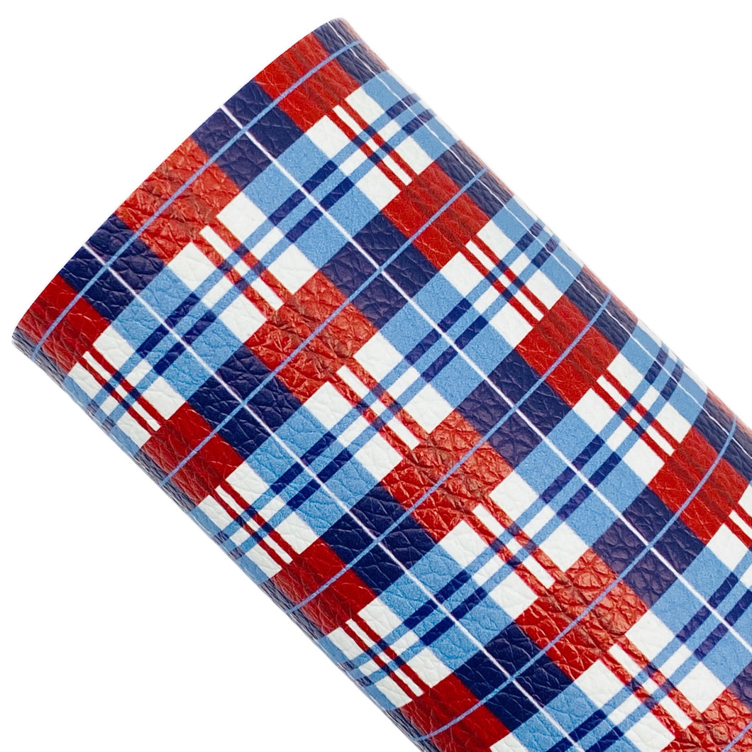 FREEDOM PLAID (A4 sheet) - READY TO SHIP Custom Printed Leather