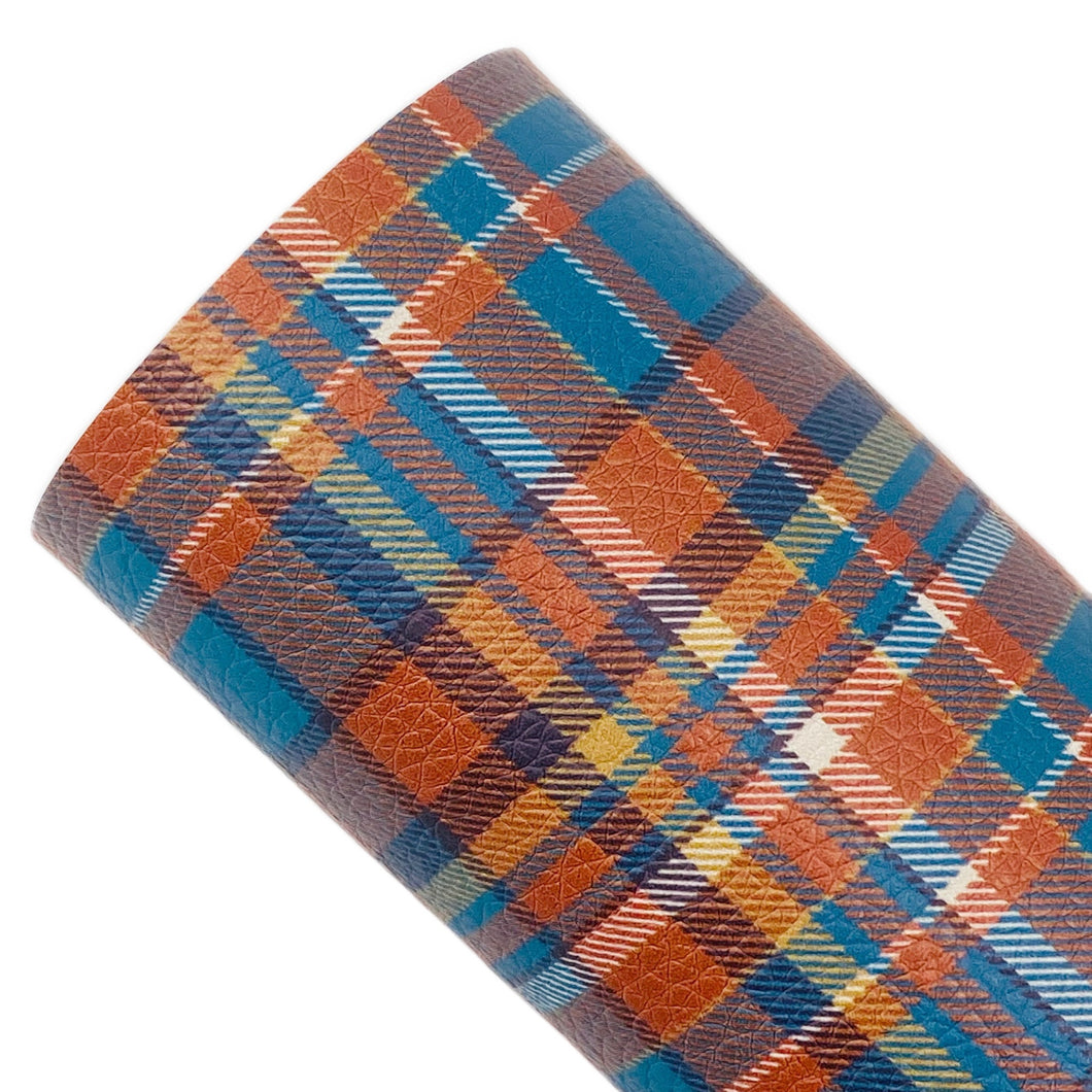 AUTUMN TARTAN (A4 sheet) - READY TO SHIP Custom Printed Leather