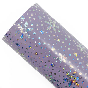 LIGHT PURPLE SNOWFLAKES - Holographic Leather