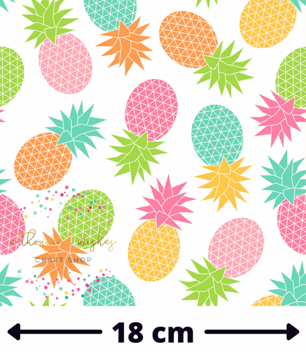 COLOURFUL PINEAPPLES - Cotton Woven Fabric