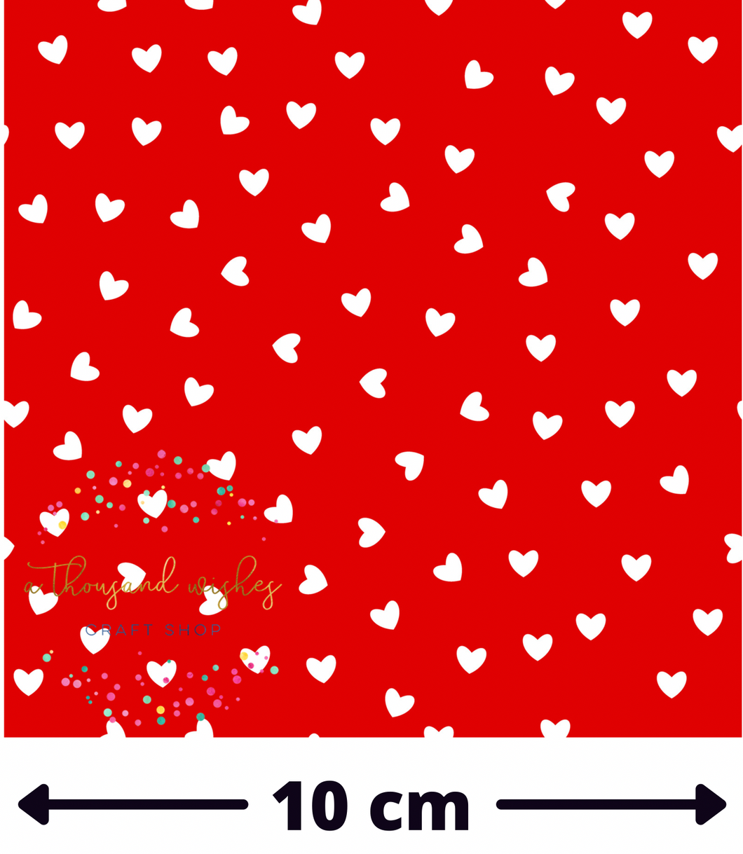 RED SCATTERED HEARTS - Mini Scale