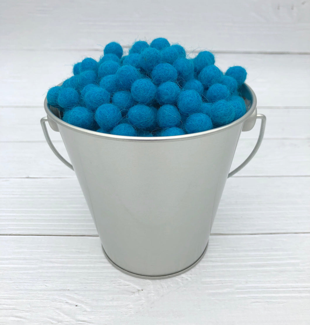 Sea Blue - 1cm Felt Balls