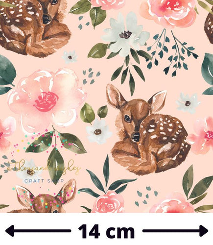 [CATE & RAINN] DEER FLORAL LIGHT PINK - Regular Scale
