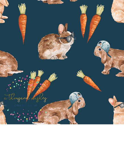 [CATE & RAINN] COOL BUNNIES NAVY - Bunnies Collection