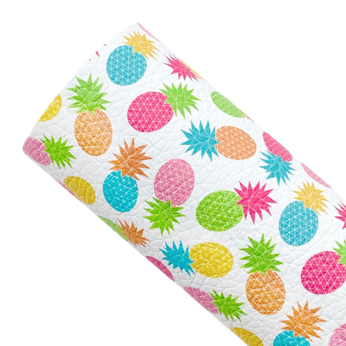 COLOURFUL PINEAPPLES - Custom Printed Leather