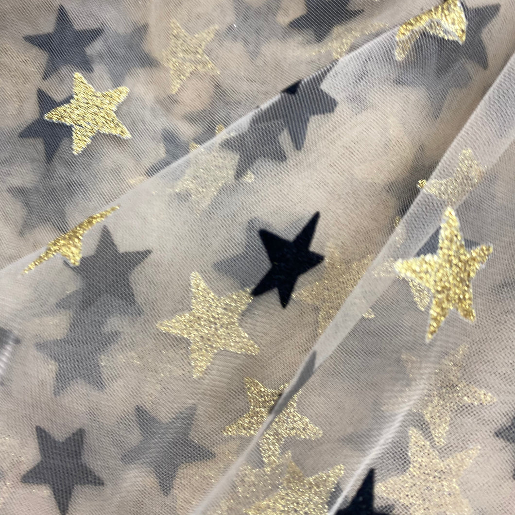 TAN STAR GAZING - Tulle Fabric