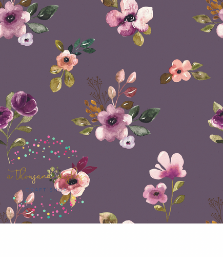 [CATE & RAINN] AUTUMN AMETHYST BOHO FLOWERS PURPLE - Autumn Amethyst Collection