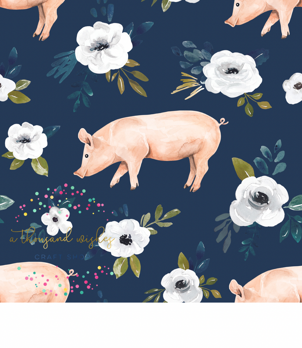 [CATE & RAINN] PIGS NAVY - Avaleigh Floral Collection