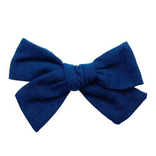 NAVY - Pre-tied Fabric Bow