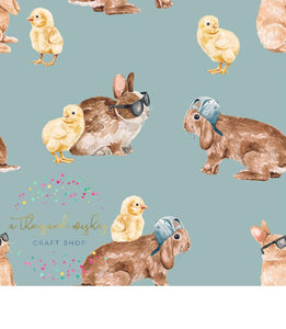 [CATE & RAINN] COOL BUNNIES & CHICKS BLUE - Bunnies Collection