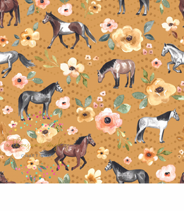 [CATE & RAINN] HORSES YELLOW DOTS - Sunrise Floral Collection