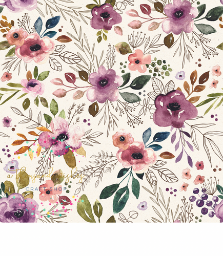 [CATE & RAINN] AUTUMN AMETHYST BOHO FLORAL CREAM - Autumn Amethyst Collection