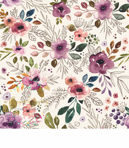 [CATE & RAINN] AUTUMN AMETHYST BOHO FLORAL CREAM - Autumn Amethyst Collection