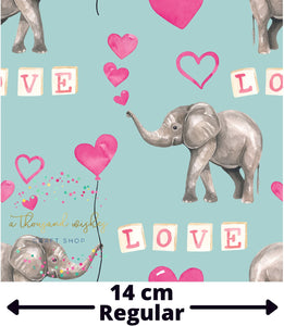 [CATE & RAINN] ELEPHANT LOVE PINK & BLUE - Valentine's Collection