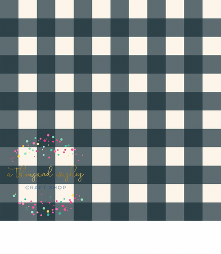 [CATE & RAINN] AUTUMN AMETHYST GINGHAM TEAL - Autumn Amethyst Collection
