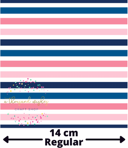 [CATE & RAINN] AVALEIGH BRIGHT BLUE & PINK STRIPES - Avaleigh Bright Floral Collection