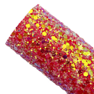 RED ICE - Chunky glitter fabric