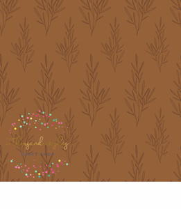 [CATE & RAINN] AUTUMN AMETHYST INKED SPRIG BROWN - Autumn Amethyst Collection