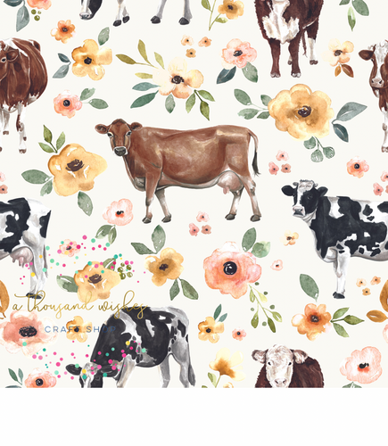 [CATE & RAINN] COWS CREAM - Sunrise Floral Collection