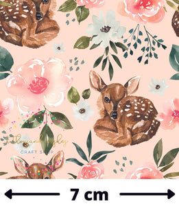 [CATE & RAINN] DEER FLORAL LIGHT PINK - Mini Scale