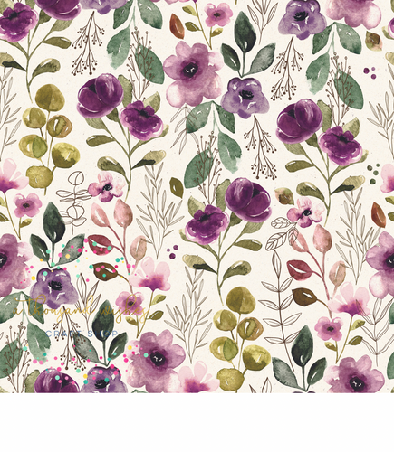 [CATE & RAINN] AUTUMN AMETHYST FLORAL CURTAIN - Autumn Amethyst Collection