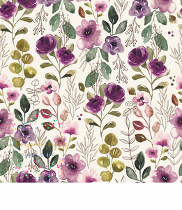 [CATE & RAINN] AUTUMN AMETHYST FLORAL CURTAIN - Autumn Amethyst Collection