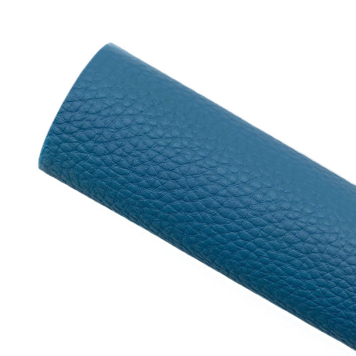 Cadet blue textured faux leather sheets, solid litchi pebbled leather