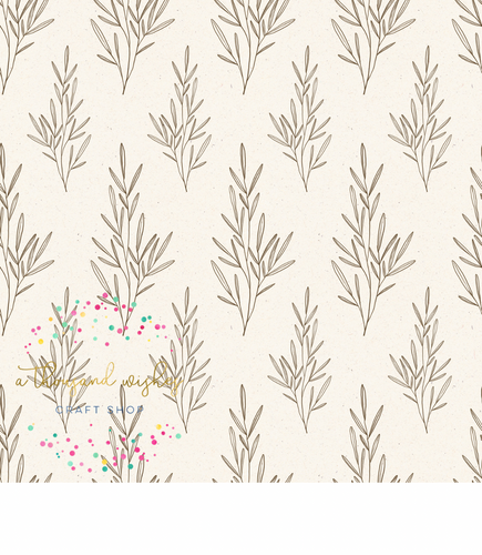 [CATE & RAINN] AUTUMN AMETHYST INKED SPRIG CREAM - Autumn Amethyst Collection
