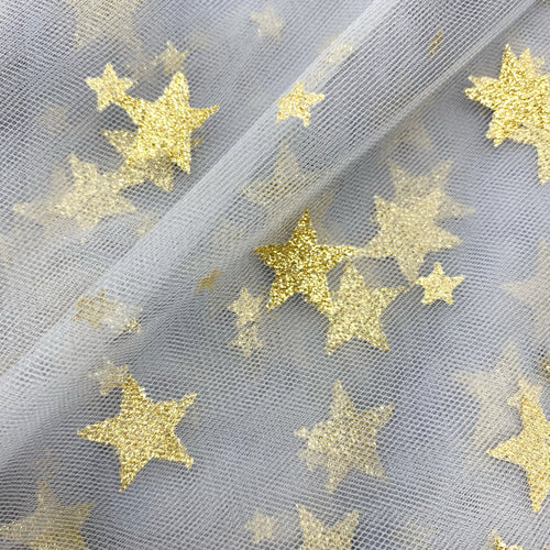 Star Glitter Celestial Fabric Soft Champagne Gold Tulle -  Australia