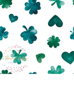 [CATE & RAINN] SHAMROCKS & HEARTS WHITE - St. Patrick's Day Collection