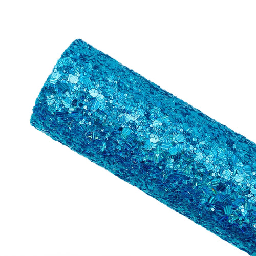 LIGHT BLUE HOLO - Chunky glitter fabric