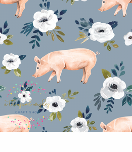 [CATE & RAINN] PIGS BLUE - Avaleigh Floral Collection