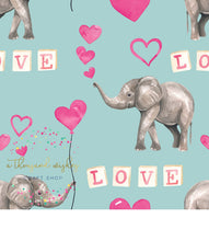 [CATE & RAINN] ELEPHANT LOVE PINK & BLUE - Valentine's Collection