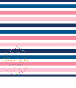 [CATE & RAINN] AVALEIGH BRIGHT BLUE & PINK STRIPES - Avaleigh Bright Floral Collection