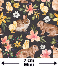 [CATE & RAINN] FLORAL BUNNIES & CHICKS BLACK - Bunnies Collection