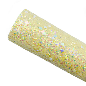 YELLOW DAZZLE - Chunky glitter fabric