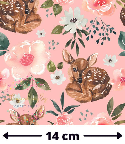 [CATE & RAINN] DEER FLORAL PINK - Regular Scale