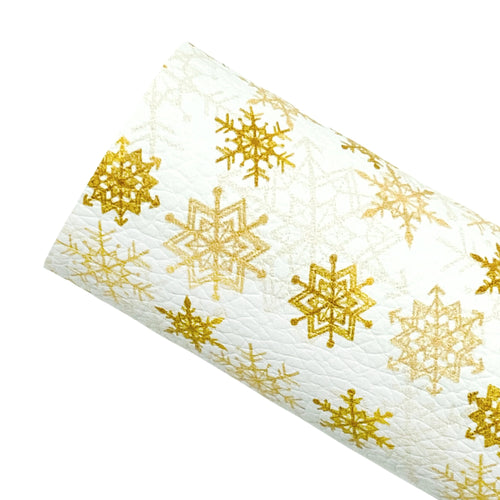 GOLDEN SNOWFLAKES - Custom Printed Leather