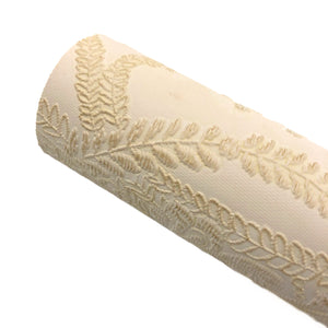 APRICOT - Embossed Lace Appliqué Leather