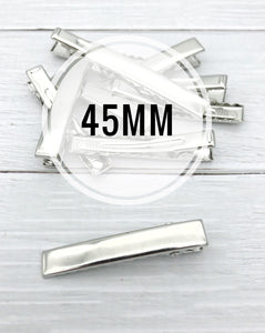 SILVER - 45mm PREMIUM Strong Flat Alligator Clips (with teeth)