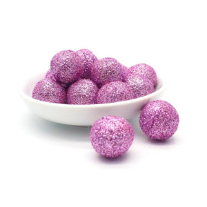 PINK VIOLET - 1cm Glitter Felt Balls