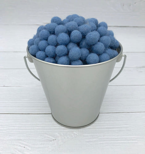 Steel Blue - 1cm Felt Balls